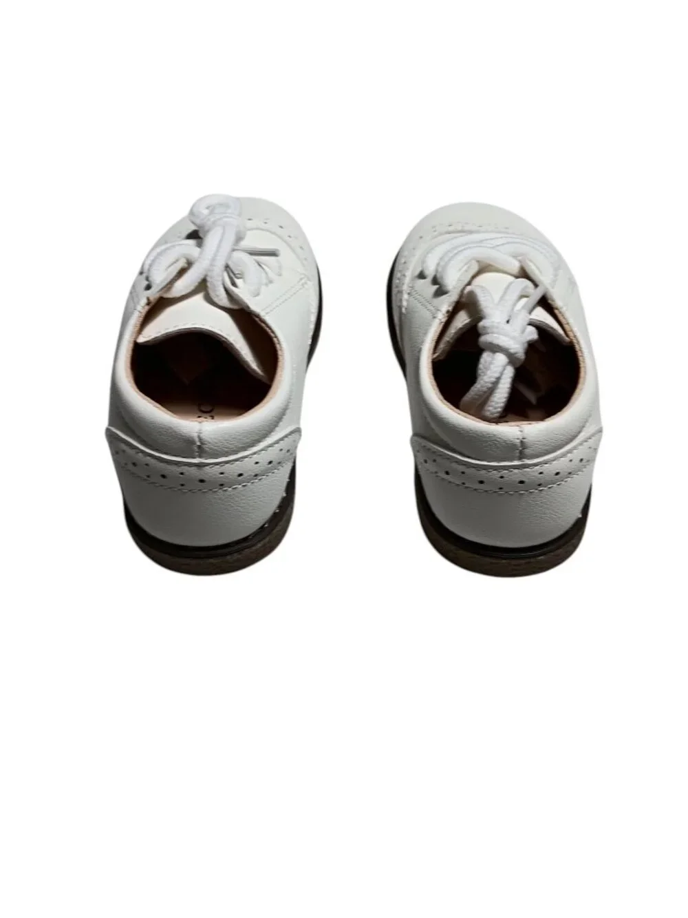 Meckior White Wingtip Oxford Toddler Dress Shoes - EU 25 (US 8.5-9)